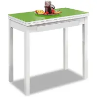 Dripio Küchentisch Metall grün 80x40 cm ausziehbar auf 80x80 cm