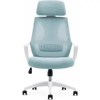 AEA Ergonomisches Bürostuhl mit verstellbarem Kopfstütze in Pastellblau