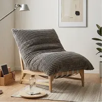 LVHOM XXL Relaxsessel mit Massivholz-Rahmen, Polstersessel Cord mit Memory-Schaum, ergonomischer Loungesessel, Fernsehsessel für Wohnzimmer, Grau