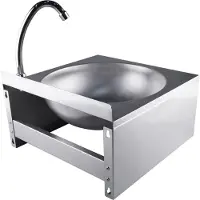 OEM Handwaschbecken mit Kniebedienung, Edelstahl, 40x40x24 cm