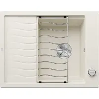 OEM Einbauspüle 45 cm L-Form Silgranit softwit, umkehrbar, mit Ablauf-Fernbedienung
