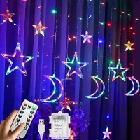 Dripio LED-Lichterkette Sterne & Mond, 3,5 m, 8 Modi, Innen