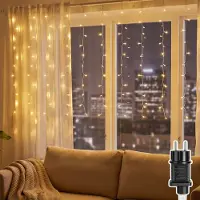 Dripio LED-Lichtvorhang 3x1m, warmweiß, 150 LEDs, 8 Modi, IP44
