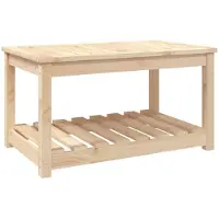 Merkloos Massiver Holztisch für den Garten mit Ablagefläche, 82,5 x 50,5 x 45 cm