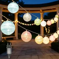 Dripio Lichterkette mit Stecker, 3,8 m, 20 LEDs, Lampions, bunt