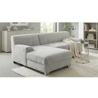 Otto Home Ecksofa "Lolland 241 x 146 cm, modern, mit Steppungen, mittelfester Sitz", grau (silber), B:241cm H:79cm T:146cm, 100% Polyester, Sofas, Ecksofa, L-Form, aus Pet Friendly Bezug