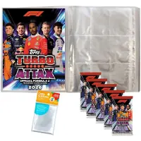 Topps Bundle mit Turbo Attax Formel 1 2026 - 1 Leere Sammelmappe + 5 Booster + exklusive collect-it Hüllen