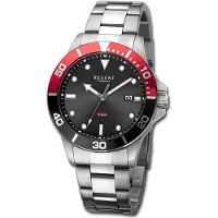 Regent Armbanduhr Metall schwarz rot Herren Uhr Analog Metallarmband D3URF1543