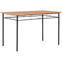 Merkloos Esstisch Braun/Schwarz, 120x70 cm, mit Stahlgestell