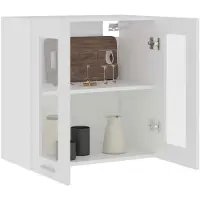 vidaXL Küchenschrank Hängeschrank und Unterschrank für Küchenzeile Einbauküche Modulküche Stauraum Aufbewahrung aus Spanplatte zum Selbstaufbau Hängeglasschrank 60cm Schwarz