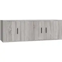 Merkloos Hängendes TV-Schrank-Set, 2 Stück, in Grau Sonoma-Holzoptik