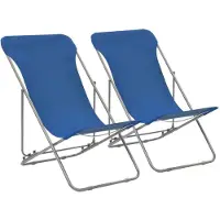 Merkloos Set aus 2 klappbaren Strandstühlen mit verstellbarer Rückenlehne