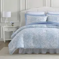 OEM Bettdecken-Set Queensize, Baumwolle, Wendebettwäsche, Blau