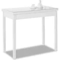 Dripio Klapptisch mit Glasplatte, weiß, 80x40 bis 80x80 cm
