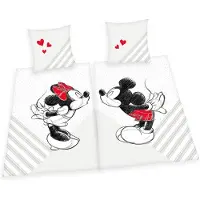 OEM Partnerbettwäsche Mickey & Minnie, 4-teilig, 135x200 cm