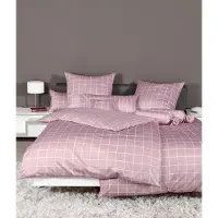 OEM Mako-Satin Bettwäsche 135x200 cm + Kissen 80x80 cm, Grau