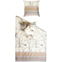 OEM Satin-Bettwäsche 2-tlg. 155x220 cm mehrfarbig Blumenmuster