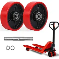 OEM 2 Hubwagenräder 180x50 mm Polyurethanmit Kugellagern und Achse