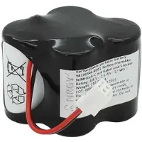 AccuCell Notleuchtenakku NiMH 4,8V 2500mAh F2x2 Sub-C mit 60mm Kabel und Stecker