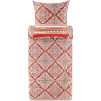 OEM Bettwäsche-Set 155x220 cm + 1 Kissenbezug 80x80 cm, rot