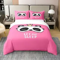 OEM Bettbezug Set Panda 100% Baumwolle, Einzelgröße 135x200 cm