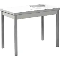 Dripio Ausziehbarer Küchentisch 90x50 cm, weiß, Metall, 4 Plätze