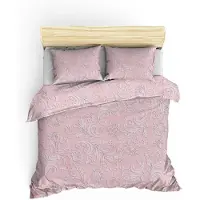 OEM Satin-Bettwäsche-Set 200x200 cm, puderfarben, 100% Baumwolle, 2 Kissenbezüge