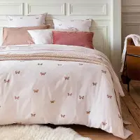 OEM Dekbedovertrek Delicatesse, Schmetterlinge, 260x240 cm, rosa