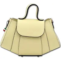 DrachenLeder Florence Tasche Schultertasche Damen aus Leder hellgelb 28x10x18cm D3OTF863Y3