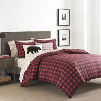 OEM Bettwäsche-Set King Buffalo Plaid Rot/Schwarz Baumwolle