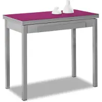 Dripio Klapptisch mit Glasplatte, ausziehbar, 80x40 cm, Aubergine