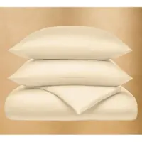 OEM Bettwäscheset 155x220 cm + Kissenbezug 80x80 cm, creme, Baumwolle