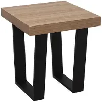 Dripio Ecktisch aus Holz und Metall, 50 x 50 x 50 cm, natur/schwarz