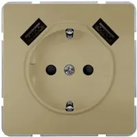 Siemens 5UB1870-0MG01 DELTA style SCHUKO-Steckdose mit doppeltem USB-Ladegerät, gold 5UB18700MG01