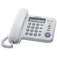 Panasonic KX-TS580EX1, Kabelgebundenes Mobilteil, Freisprecheinrichtung, 50 Eintragungen, Anrufer-Identifikation, Weiß