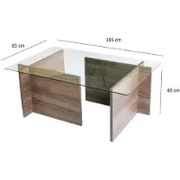 Skye Decor , New Escape - Walnut, Couchtische, Nussbaum, Glas, 105 x 40 x 65 cm
