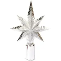 Goliat Silberner Weihnachtsbaumstern 15 cm, modernes Design, aus robustem Kunststoff