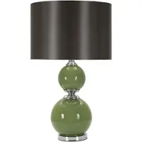 Mauro Ferretti Tischleuchte Glas Metall Samt 38x65 cm grün schwarz Eva Zwei