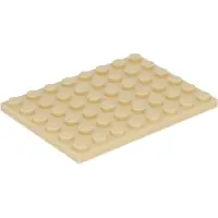 LEGO 75 Stück Bauplatten, 6x8, Beige