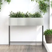 Merkloos Erhöhter Blumenkasten aus verzinktem Stahl, modern und langlebig