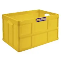 Metro Professional Transport Klappbox, Polypropylen, 53 x 36 x 29.5 cm, 46 L, 40 kg, gelb
