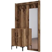 Skye Decor , Berlin BC - Walnut, Hallenstand, Nussbaum, 100 % MELAMINBESCHICHTETE SPANPLATTEN, 120 x 35 x 200 cm