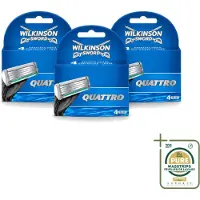 Wilkinson 3 x Quattro Ersatzklingen mit Präzisionstrimmer - Vorratspackung - 3 Stücke