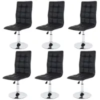 Generique 6er-Set Esszimmerstuhl HWC-C41, Stuhl Küchenstuhl, höhenverstellbar drehbar, Kunstleder FSC-zertifi