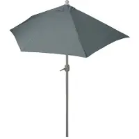 Mendler Sonnenschirm halbrund Parla, Halbschirm Balkonschirm, UV 50+ Polyester/Alu 3kg - 300cm anthrazit ohne Ständer