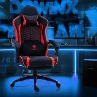 Selius Gaming-Stuhl - Gaming-Sessel - Bürostuhl - Computerstuhl - Schwarz - Ergonomische Lendenwirbelstütze