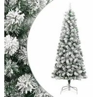 Selius Großer Kunst-Weihnachtsbaum mit 240 cm Höhe, mit Gelenken und Schneeeffekt – voller, schneebedeckter Weihnachtsbaum mit Fuß