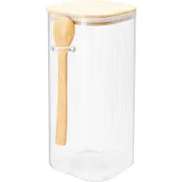 Eh Excellent Houseware Glasbehälter mit Deckeln ZUNI, geriffeltes Glas