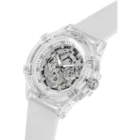 GUESS Multifunktionsuhr "KING", weiß (weiß, weiß), Armbanduhren, Herren, weiß, Multifunktionsuhr, Quarzuhr, Armbanduhr, Herrenuhr, Silikonarmband, analog, Tag