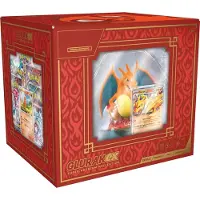 HEART FOR CARDS Pokémon Glurak CHARIZARD EX Super Premium Kollektion (DE) – 10 Boosterpacks, Exklusive Glurak-Figur – Limitierte Edition + HeartforcardsVersandschutz